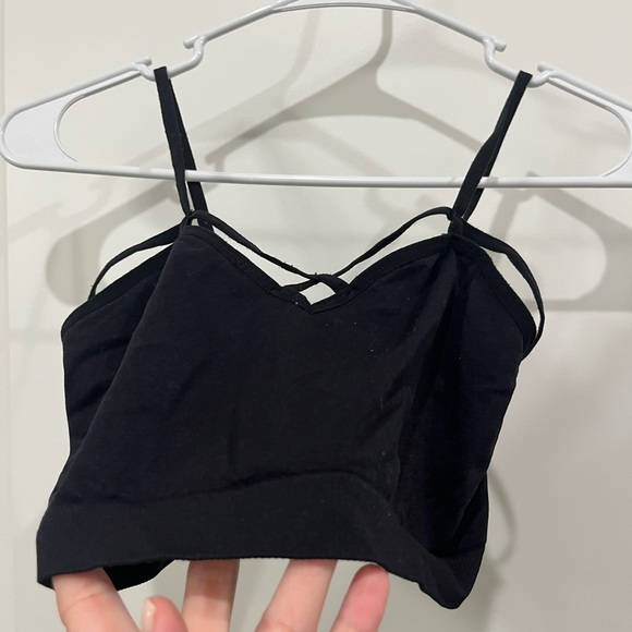 Black Cross Front Bandeau Top - Picture 1 of 5